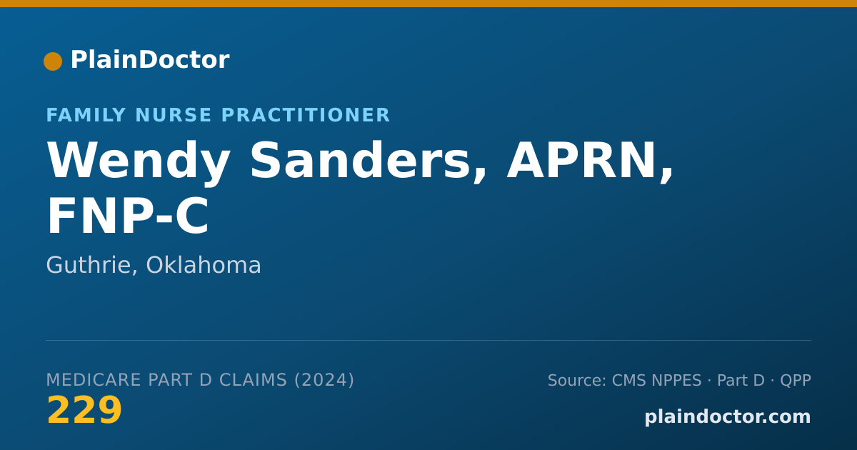 Shareable card for Wendy Sanders, APRN, FNP-C - Family Nurse Practitioner, Guthrie, OK