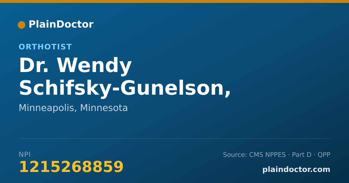Shareable card for Wendy Schifsky-Gunelson, C.O. - Orthotist, Minneapolis, MN