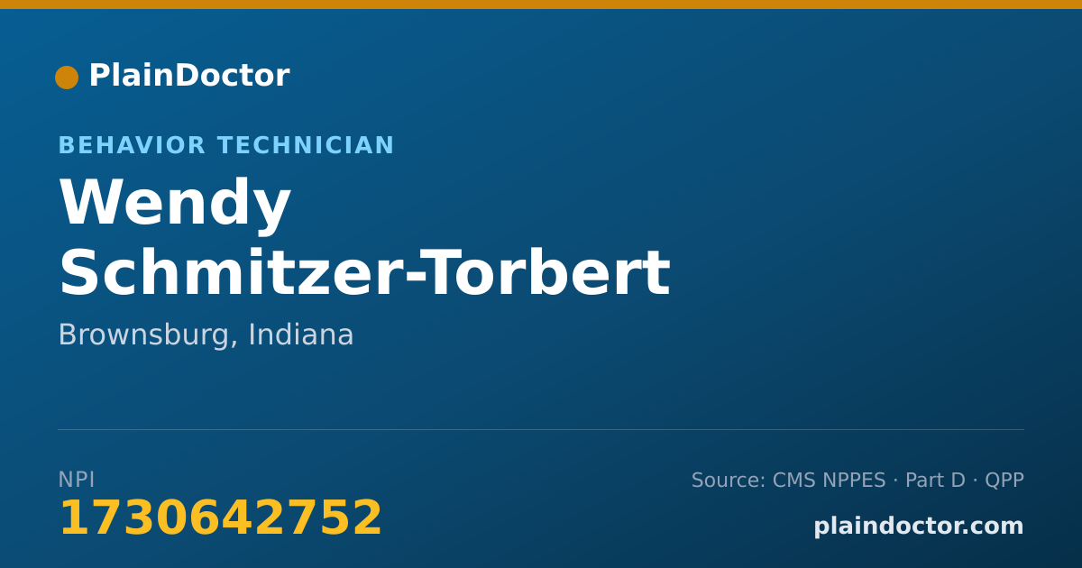 Shareable card for Wendy Schmitzer-Torbert - Behavior Technician, Brownsburg, IN
