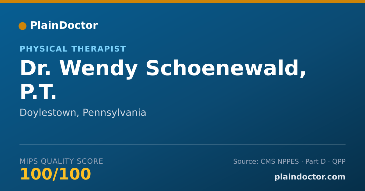 Shareable card for Wendy Schoenewald, P.T. - Physical Therapist, Doylestown, PA