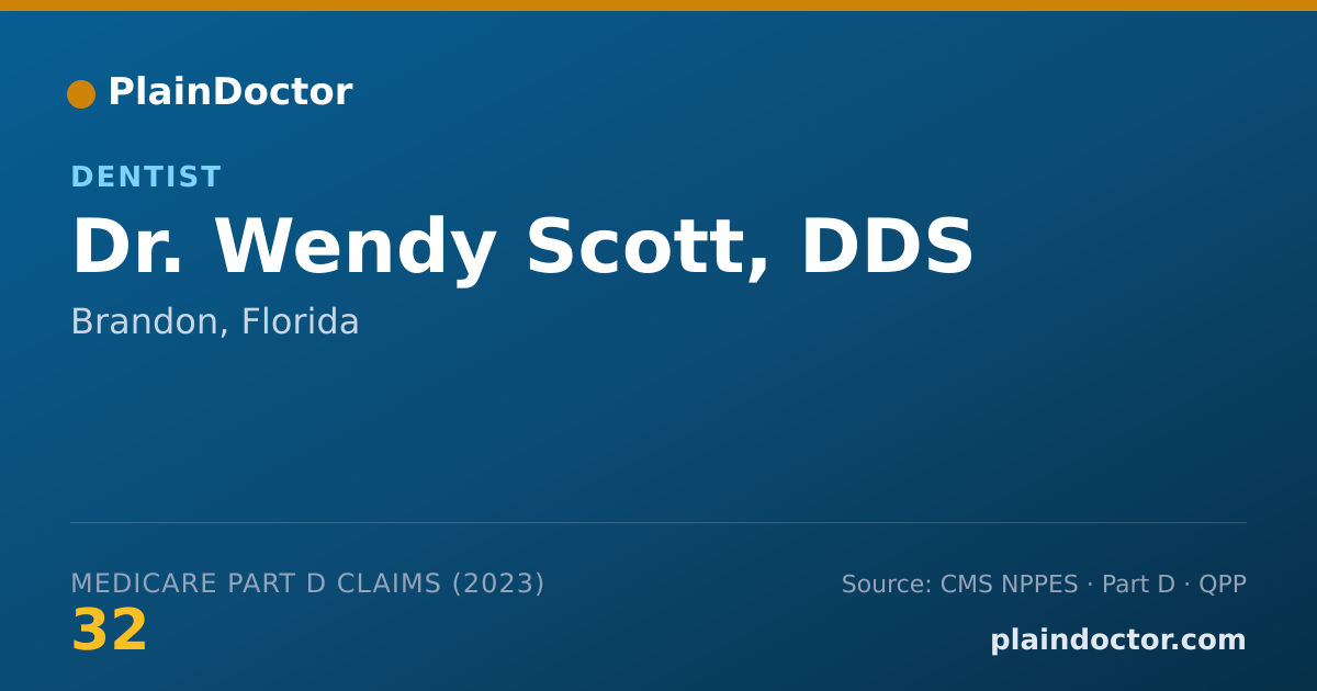 Shareable card for Wendy Scott, DDS - Dentist, Brandon, FL