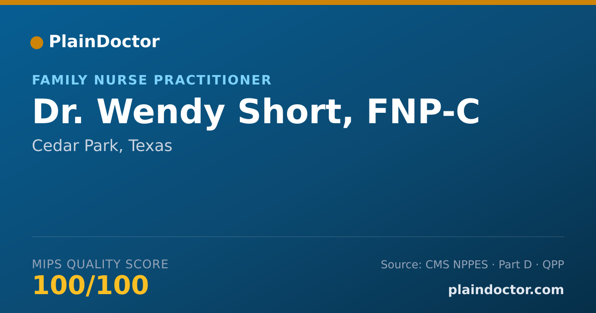 Shareable card for Wendy Short, FNP-C - Family Nurse Practitioner, Cedar Park, TX