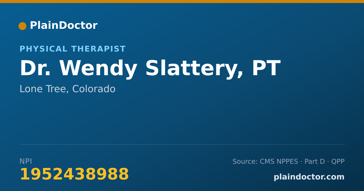 Shareable card for Wendy Slattery, PT - Physical Therapist, Lone Tree, CO