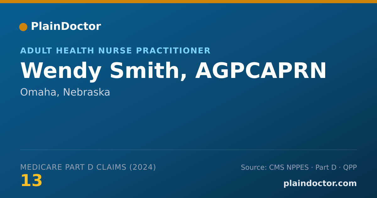 Shareable card for Wendy Smith, AGPCAPRN - Adult Health Nurse Practitioner, Omaha, NE