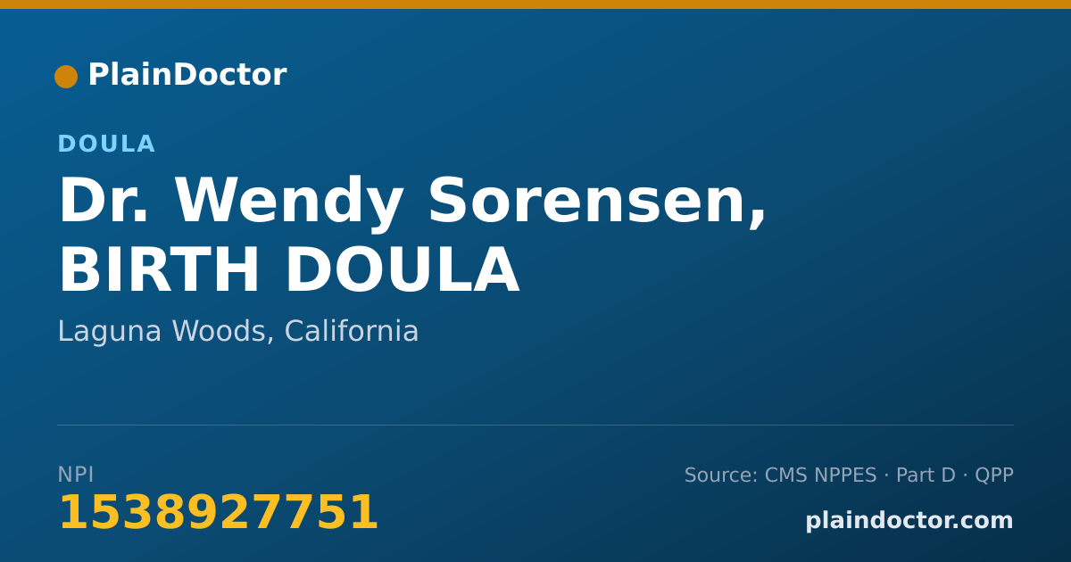 Shareable card for Wendy Sorensen, BIRTH DOULA - Doula, Laguna Woods, CA