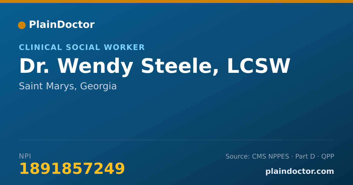 Shareable card for Wendy Steele, LCSW - Clinical Social Worker, Saint Marys, GA