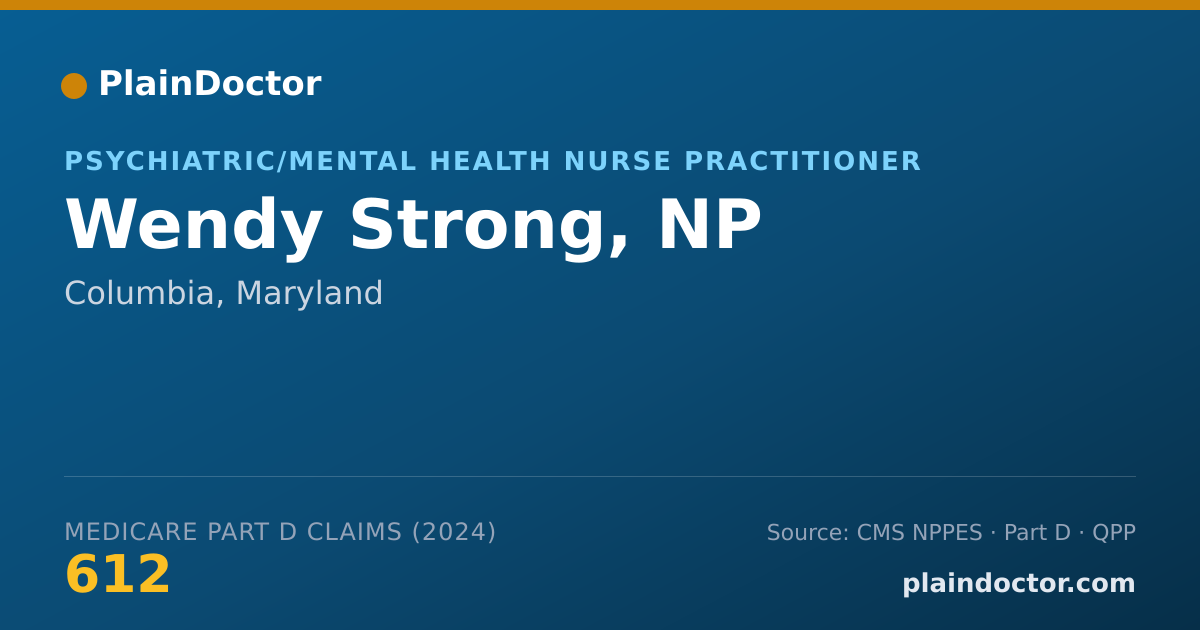 Shareable card for Wendy Strong, NP - Psychiatric/Mental Health Nurse Practitioner, Columbia, MD