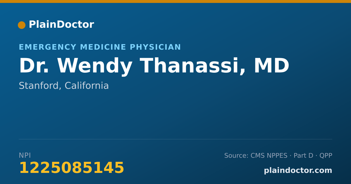 Shareable card for Wendy Thanassi, MD - Emergency Medicine Physician, Stanford, CA