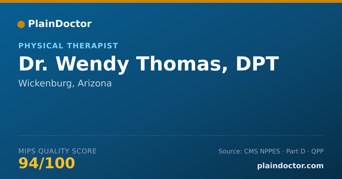 Shareable card for Wendy Thomas, DPT - Physical Therapist, Wickenburg, AZ