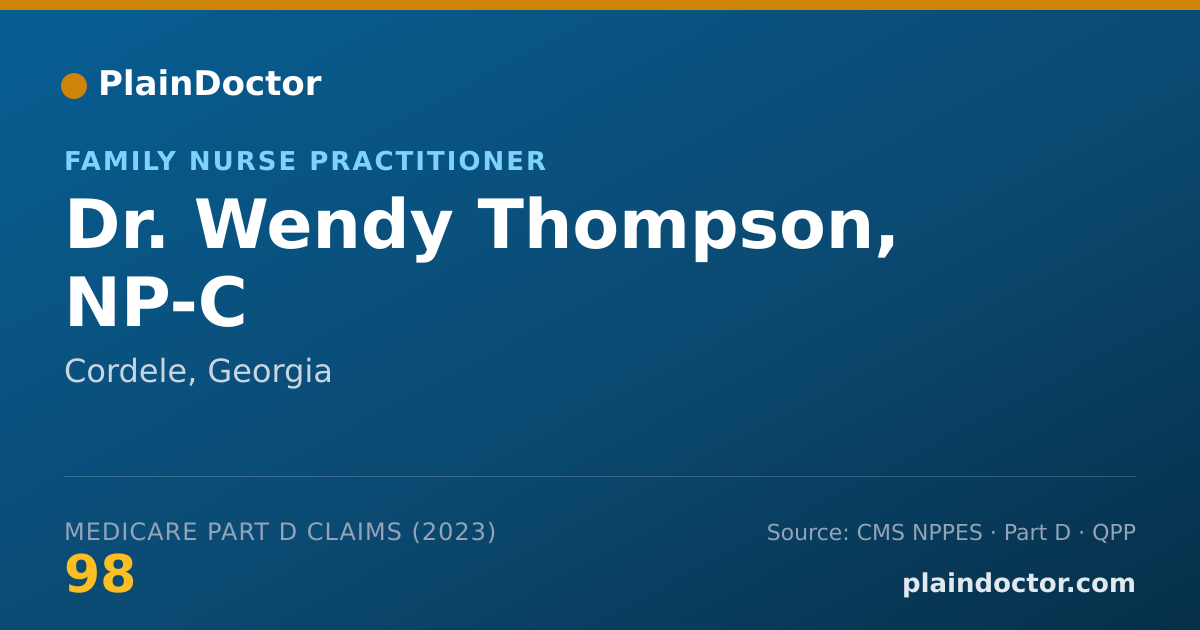 Shareable card for Wendy Thompson, NP-C - Family Nurse Practitioner, Cordele, GA