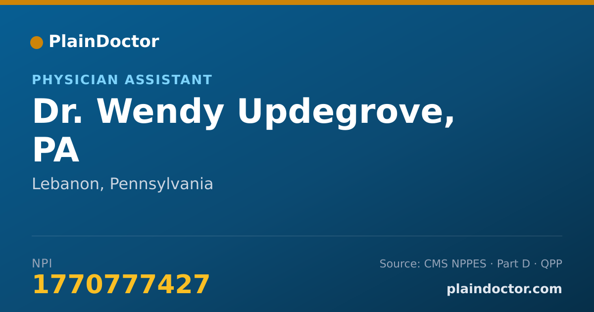 Shareable card for Wendy Updegrove, PA - Physician Assistant, Lebanon, PA