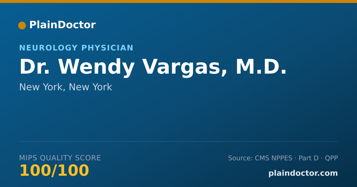 Shareable card for Wendy Vargas, M.D. - Neurology with Special Qualifications in Child Neurology Physician, New York, NY