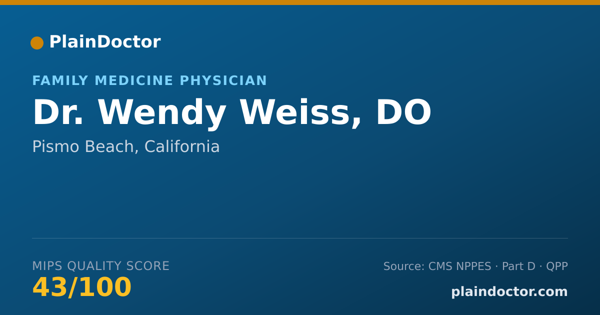 Shareable card for Wendy Weiss, DO - Family Medicine Physician, Pismo Beach, CA