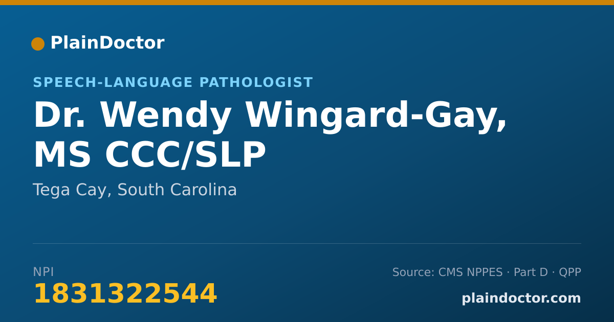 Shareable card for Wendy Wingard-Gay, MS CCC/SLP - Speech-Language Pathologist, Tega Cay, SC