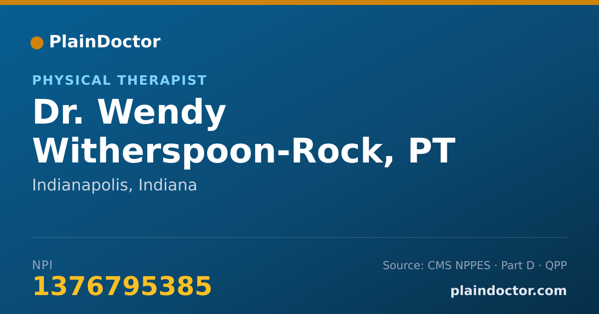 Shareable card for Wendy Witherspoon-Rock, PT - Physical Therapist, Indianapolis, IN