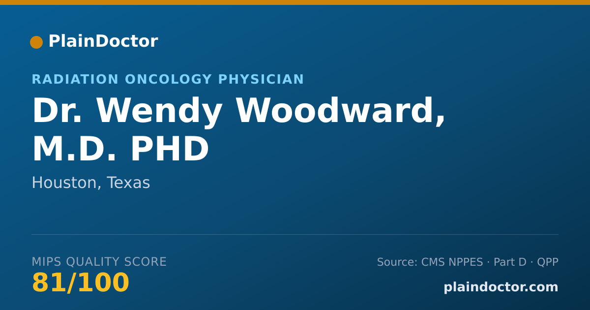 Shareable card for Wendy Woodward, M.D. PHD - Radiation Oncology Physician, Houston, TX