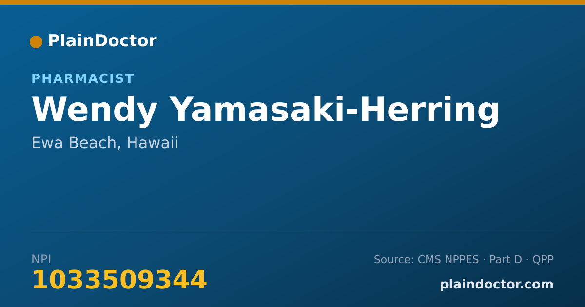 Shareable card for Wendy Yamasaki-Herring - Pharmacist, Ewa Beach, HI
