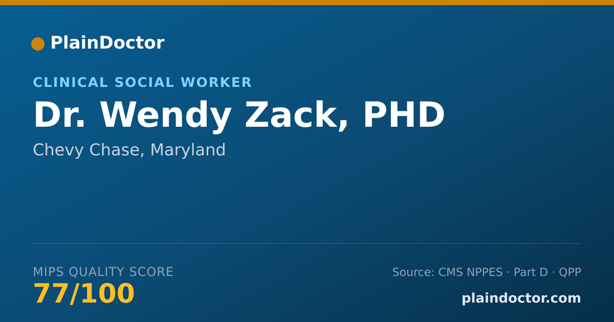 Shareable card for Wendy Zack, PHD - Clinical Social Worker, Chevy Chase, MD