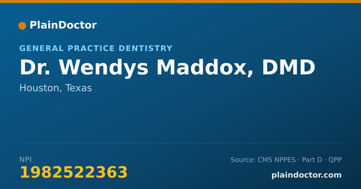 Shareable card for Wendys Maddox, DMD - General Practice Dentistry, Houston, TX