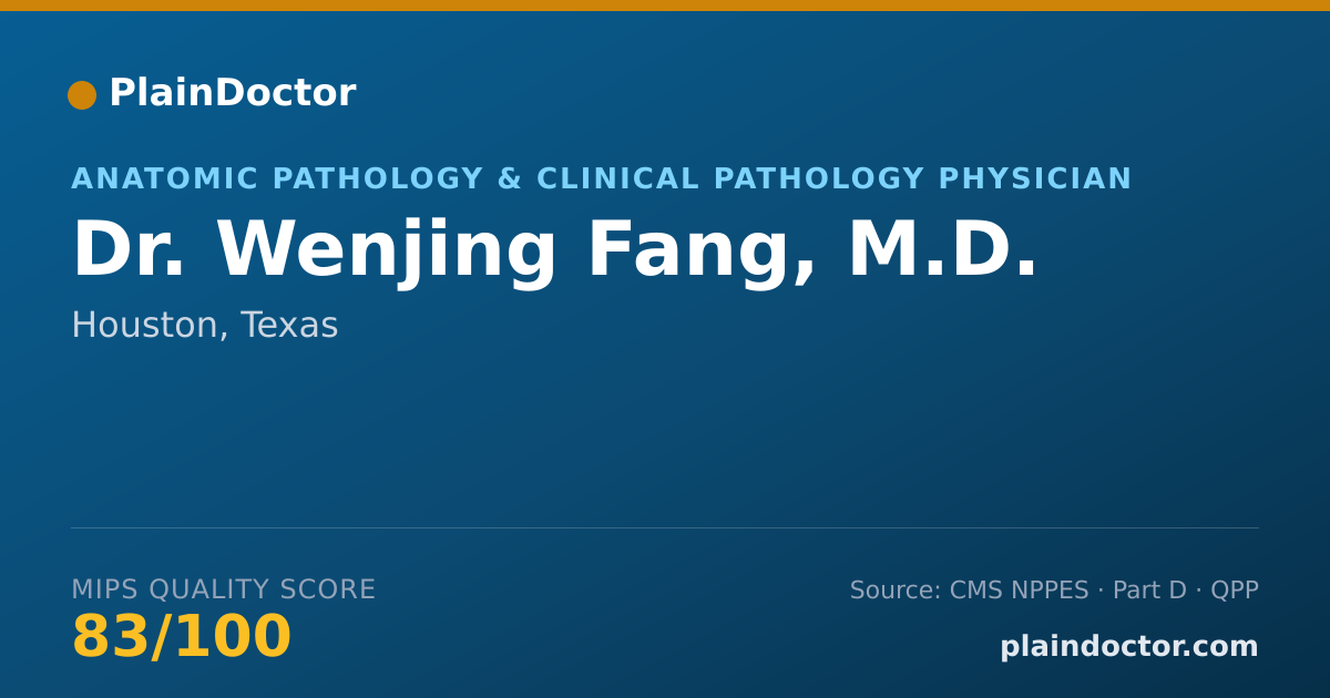 Shareable card for Wenjing Fang, M.D. - Anatomic Pathology & Clinical Pathology Physician, Houston, TX