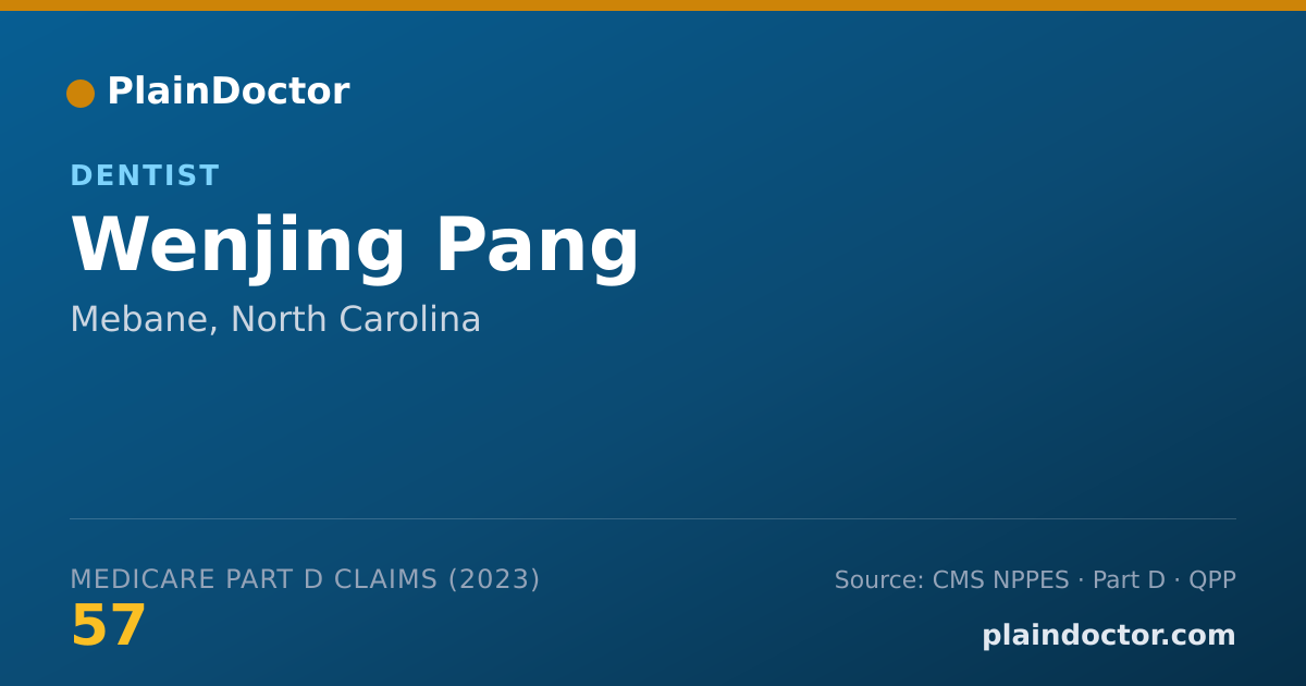 Shareable card for Wenjing Pang - Dentist, Mebane, NC