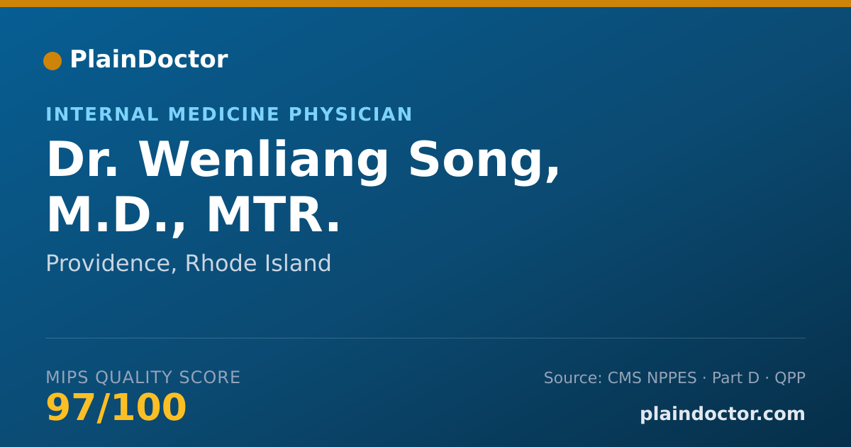 Shareable card for Wenliang Song, M.D.,  MTR. - Internal Medicine Physician, Providence, RI