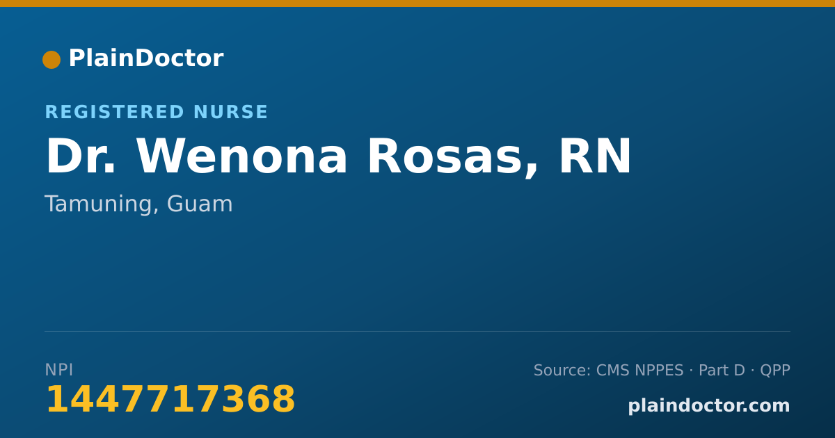 Shareable card for Wenona Rosas, RN - Registered Nurse, Tamuning, GU