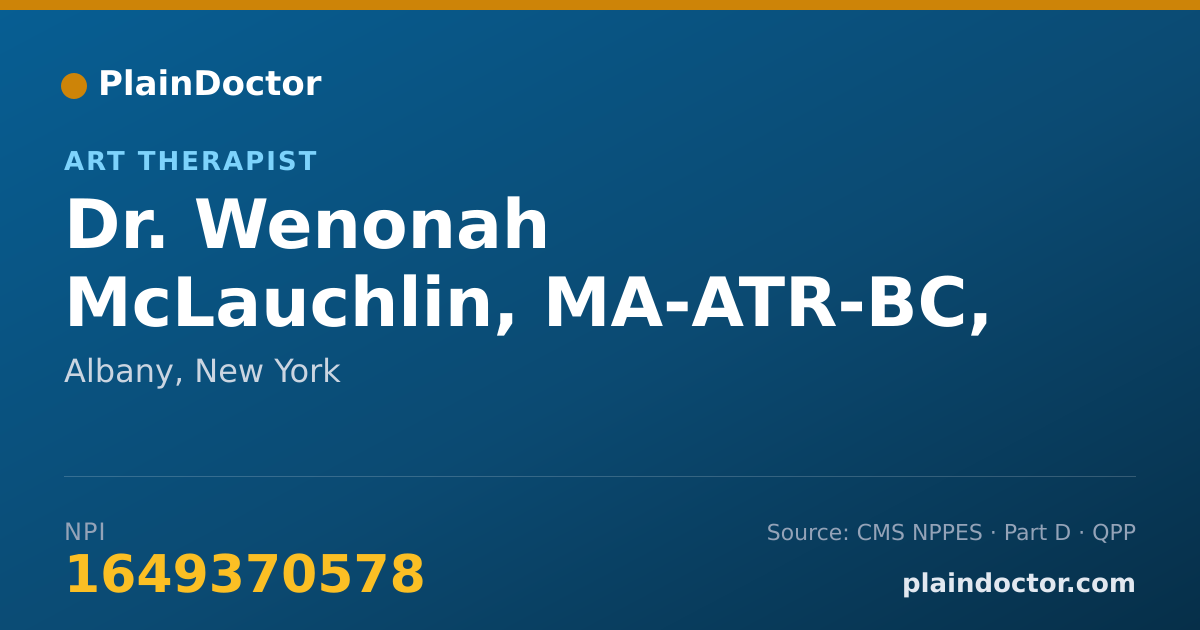 Shareable card for Wenonah McLauchlin, MA-ATR-BC, LCAT - Art Therapist, Albany, NY