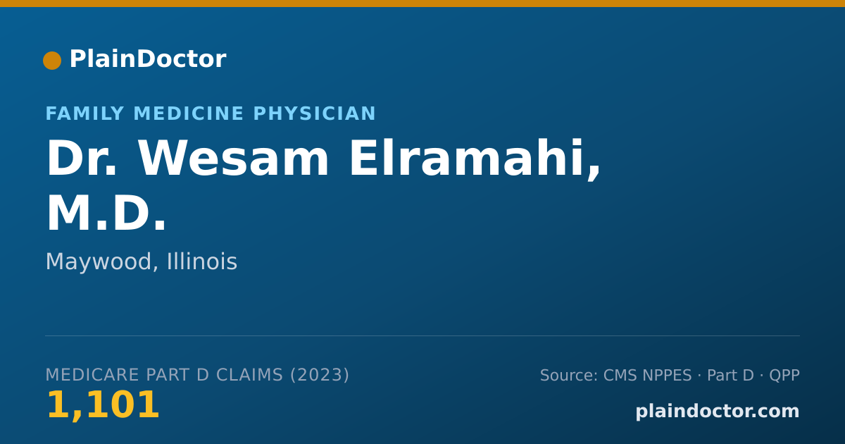 Shareable card for Wesam Elramahi, M.D. - Family Medicine Physician, Maywood, IL