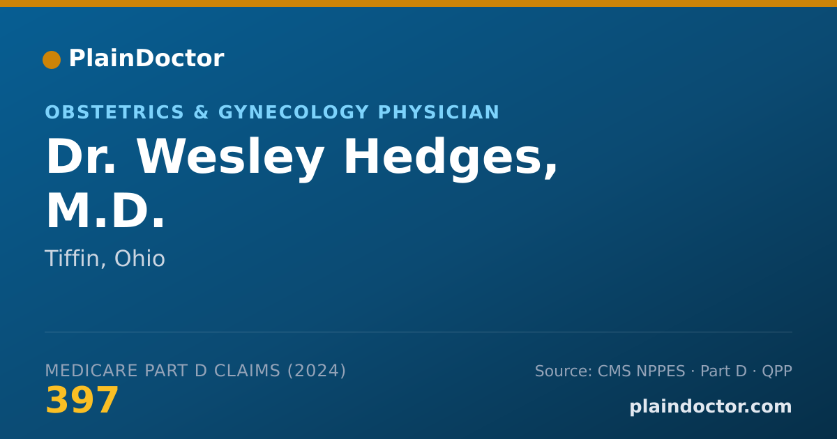 Shareable card for Wesley Hedges, M.D. - Obstetrics & Gynecology Physician, Tiffin, OH