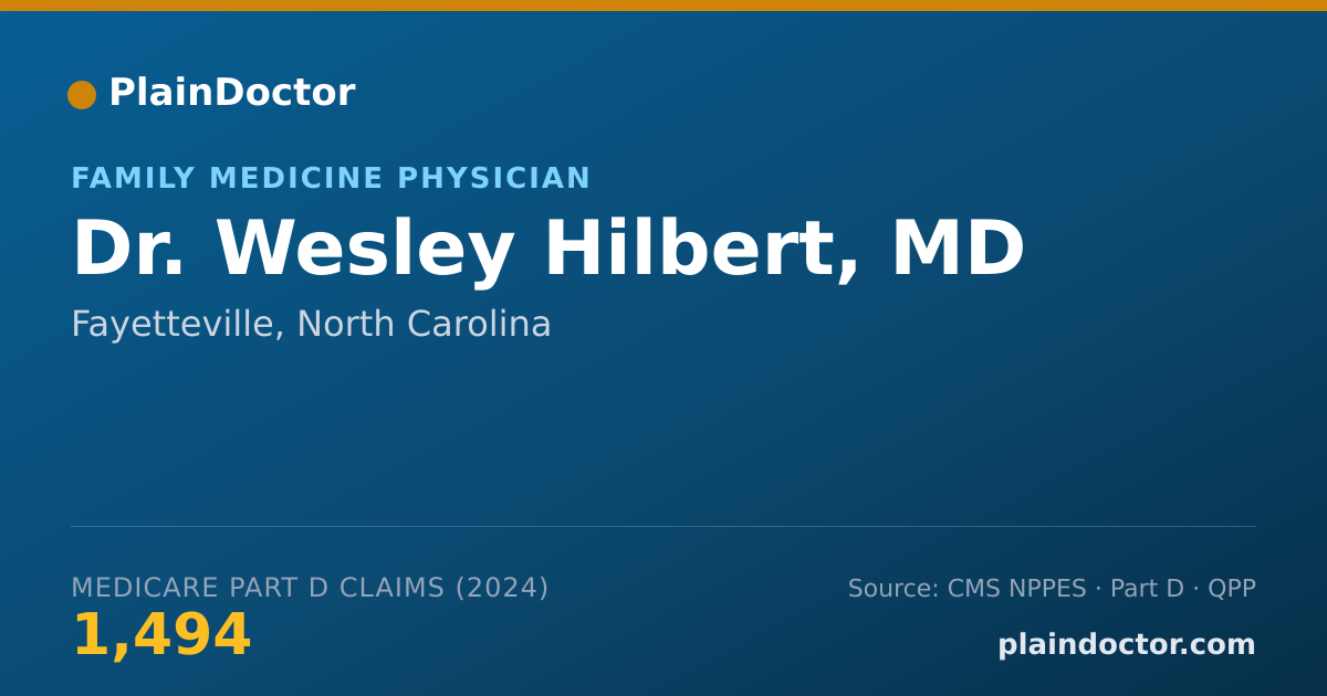 Shareable card for Wesley Hilbert, MD - Family Medicine Physician, Fayetteville, NC