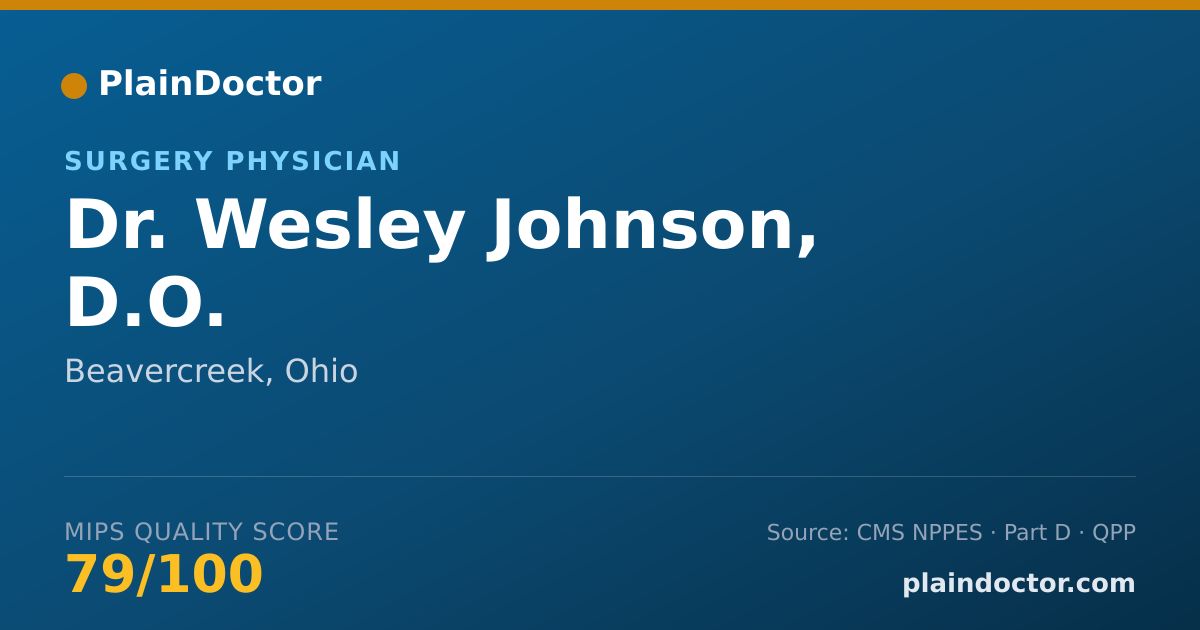Shareable card for Wesley Johnson, D.O. - Surgery Physician, Beavercreek, OH