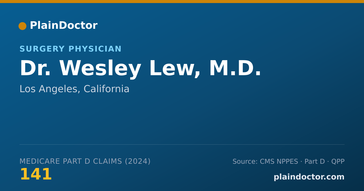 Shareable card for Wesley Lew, M.D. - Surgery Physician, Los Angeles, CA