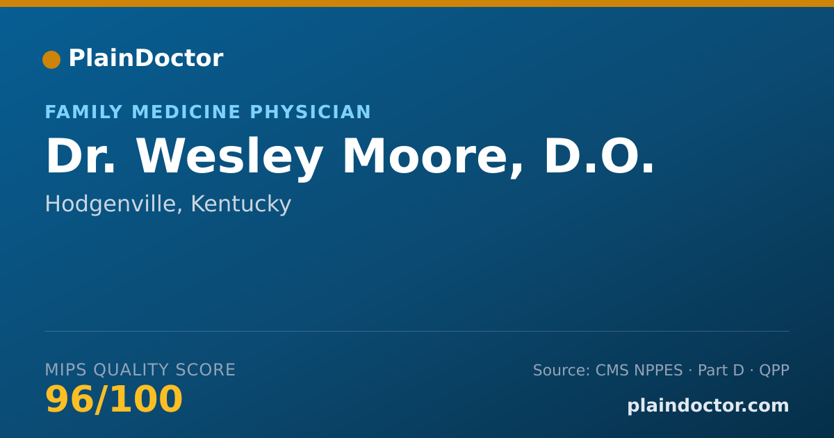 Shareable card for Wesley Moore, D.O. - Family Medicine Physician, Hodgenville, KY
