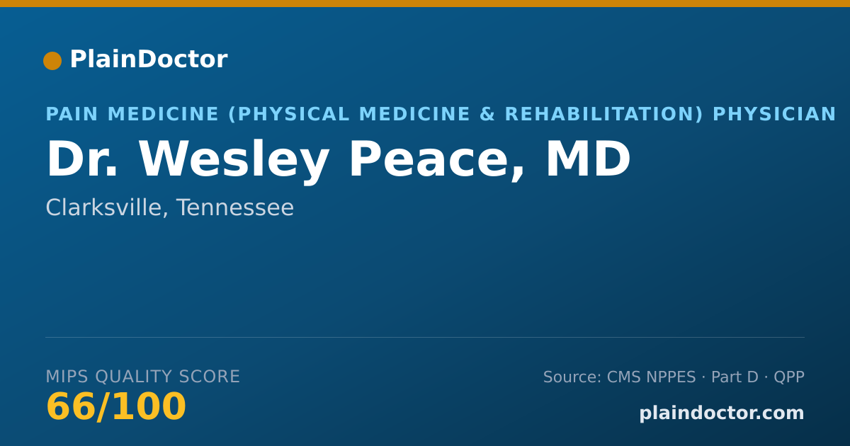 Shareable card for Wesley Peace, MD - Physical Medicine & Rehabilitation Physician, Nashville, TN