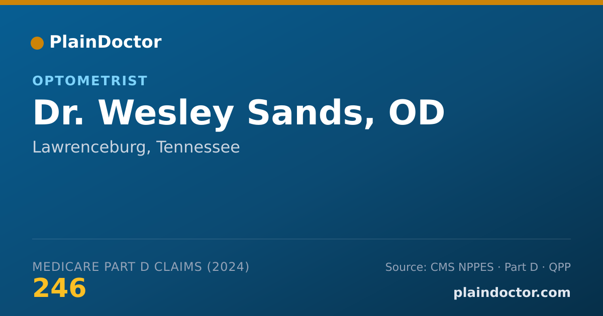 Shareable card for Wesley Sands, OD - Optometrist, Lawrenceburg, TN