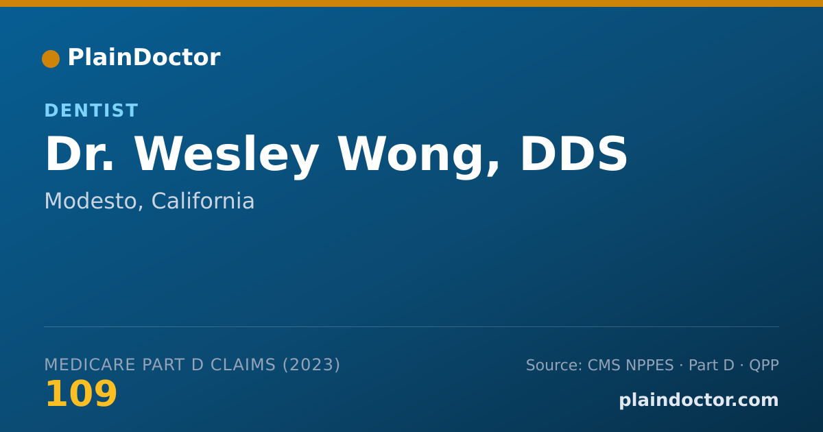 Shareable card for Wesley Wong, DDS - Dentist, Modesto, CA