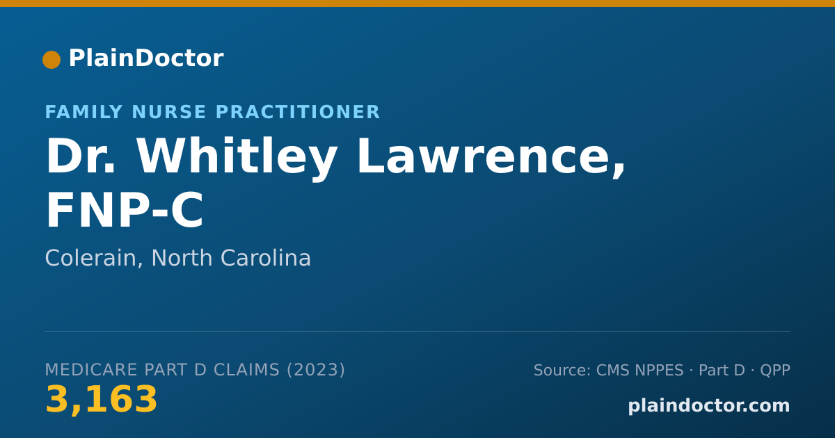 Shareable card for Whitley Lawrence, FNP-C - Family Nurse Practitioner, Colerain, NC