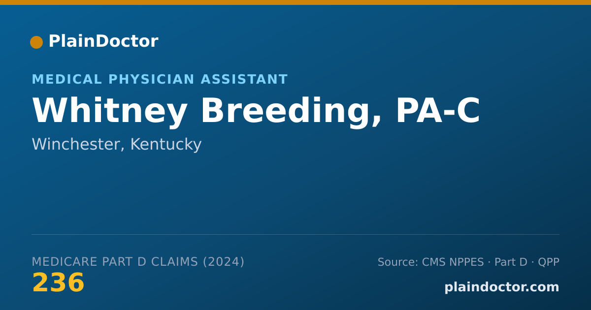 Shareable card for Whitney Breeding, PA-C - Physician Assistant, Winchester, KY