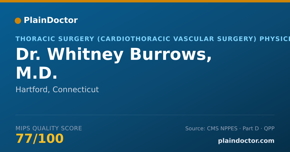 Shareable card for Whitney Burrows, M.D. - Thoracic Surgery (Cardiothoracic Vascular Surgery) Physician, Hartford, CT