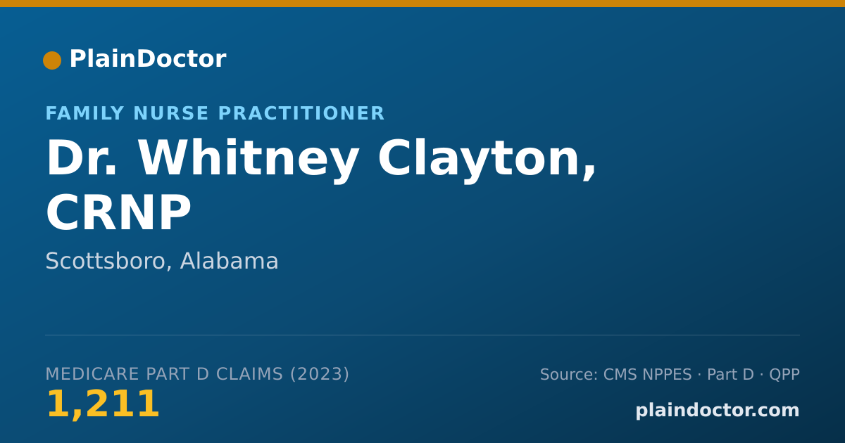 Shareable card for Whitney Clayton, CRNP - Family Nurse Practitioner, Scottsboro, AL