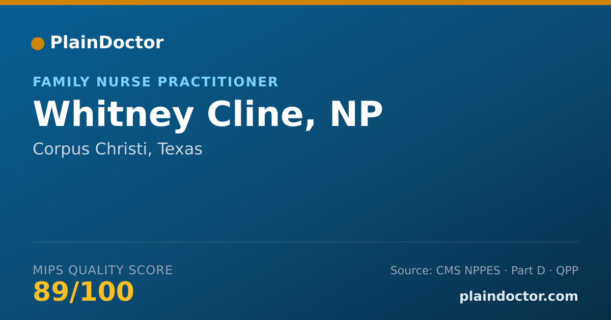 Shareable card for Whitney Cline, NP - Family Nurse Practitioner, Corpus Christi, TX