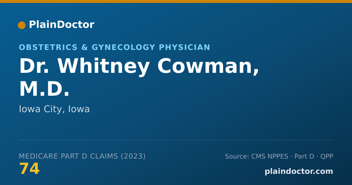 Shareable card for Whitney Cowman, M.D. - Obstetrics & Gynecology Physician, Iowa City, IA