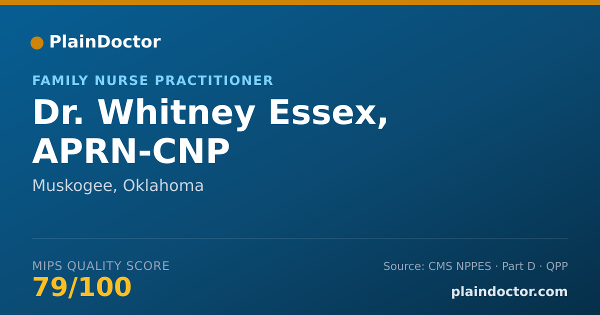 Shareable card for Whitney Essex, APRN-CNP - Family Nurse Practitioner, Muskogee, OK