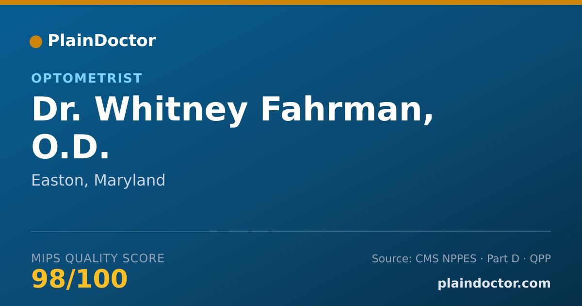 Shareable card for Whitney Fahrman, O.D. - Optometrist, Easton, MD