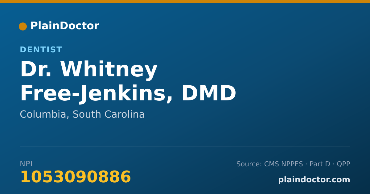 Shareable card for Whitney Free-Jenkins, DMD - Dentist, Columbia, SC