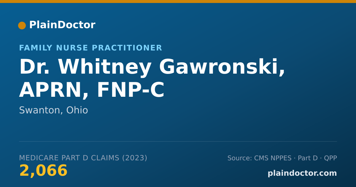 Shareable card for Whitney Gawronski, APRN, FNP-C - Family Nurse Practitioner, Swanton, OH