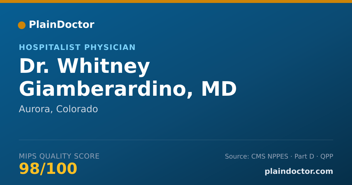 Shareable card for Whitney Giamberardino, MD - Hospitalist Physician, Aurora, CO