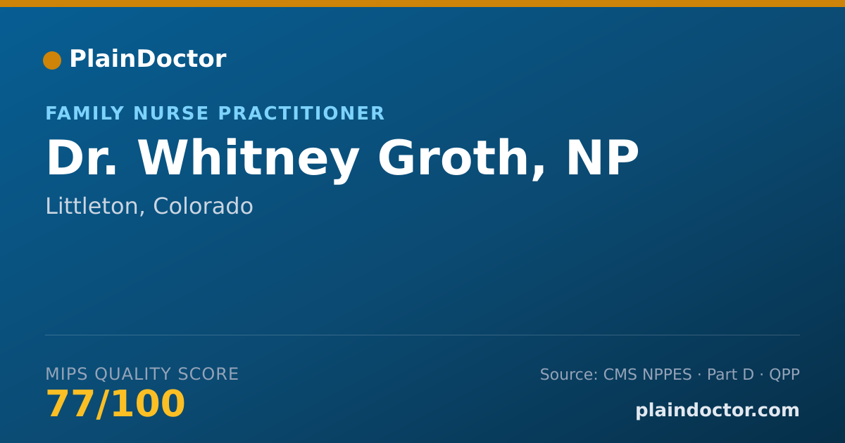 Shareable card for Whitney Groth, NP - Family Nurse Practitioner, Littleton, CO