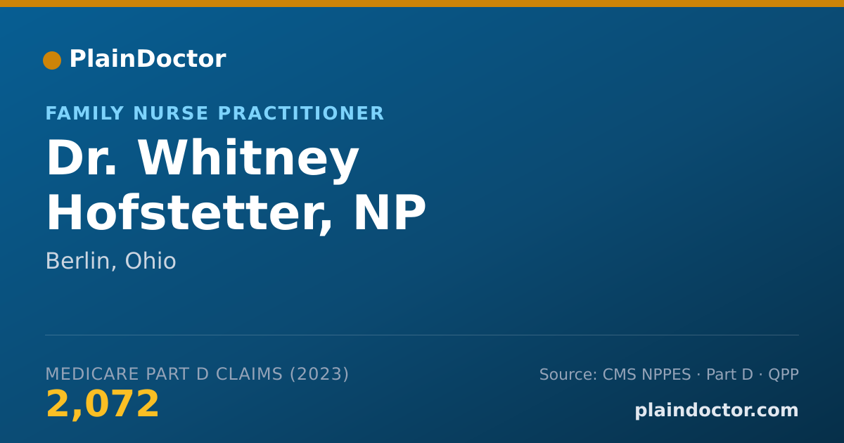 Shareable card for Whitney Hofstetter, NP - Family Nurse Practitioner, Berlin, OH